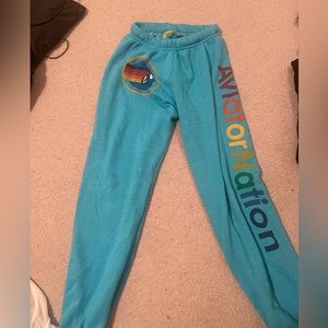 Aviator Nation Logo Sweatpants / Neon Blue
